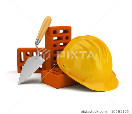helmet with bricks and trowel helmet with bricks and trowel 10561105