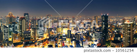 Panoramic Osaka at night, Japan 10561254