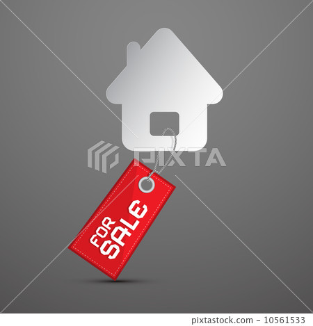 For Sale Paper Icon on Grey Background 10561533