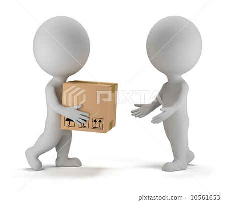 3d small people - parcel delivery 3d small people - parcel delivery 10561653