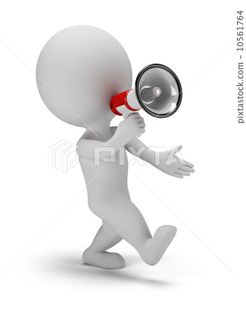 3d small people - call through a megaphone 3d small people - call through a megaphone 10561764