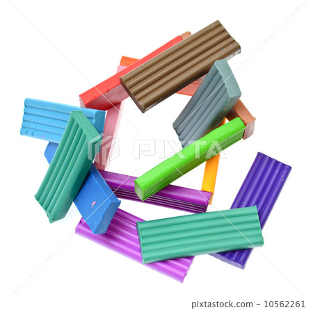 colored plasticine isolated on the white background 10562261