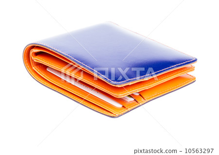 blue and orange  leather wallet 10563297