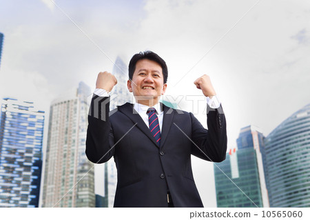 Asian men playing guts pose Asian men playing guts pose 10565060