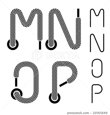 shoe lace alphabet letters M N O P 10565649