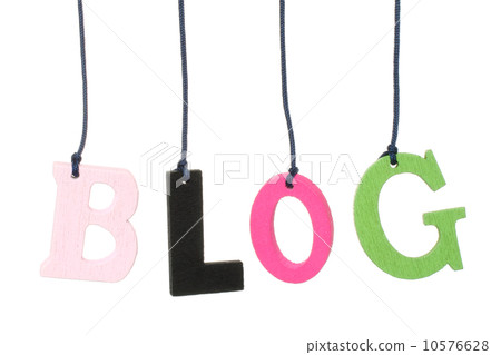 Color hanging wood blog letters. 10576628