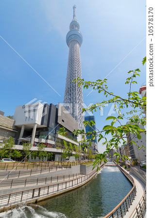 The Tokyo sky tree town where the blue sky spreads and the Kita-no-river 10578170