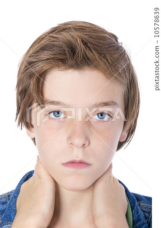 图库照片: portrait of a cool handsome boy with his hands in the