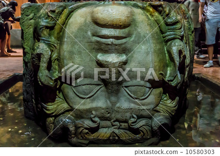 Medusa haed in The Basilica Cistern, Istanbul, Turkey. Medusa haed in The Basilica Cistern, Istanbul, Turkey. 10580303