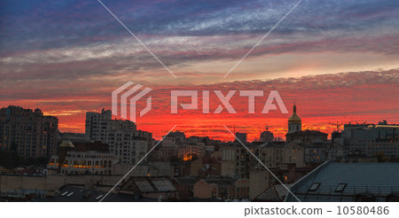 Sunset panorama in Kiev 10580486