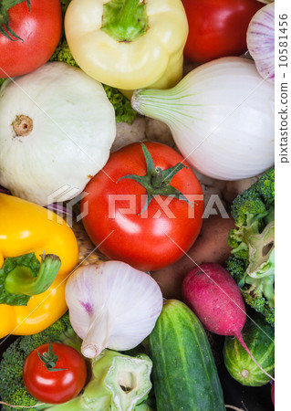 Group of fresh vegetables isolated on white Group of fresh vegetables isolated on white 10581456