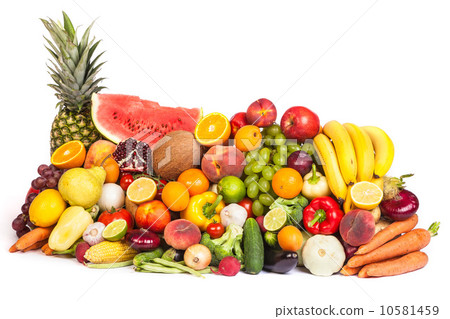Huge group of fresh vegetables and fruits Huge group of fresh vegetables and fruits 10581459