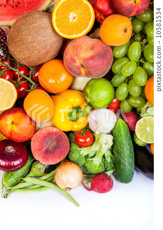 Group of fresh vegetables isolated on white Group of fresh vegetables isolated on white 10581534