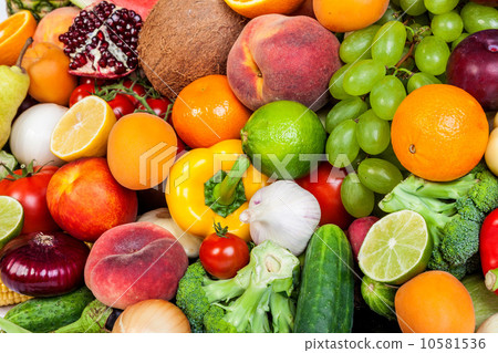 Group of fresh vegetables isolated on white 10581536