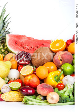 Group of fresh vegetables isolated on white Group of fresh vegetables isolated on white 10581537