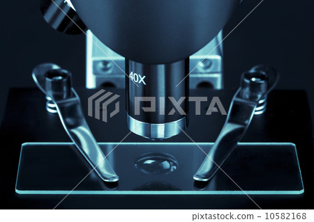 close up of a microscope slide with black background close up of a microscope slide with black background 10582168