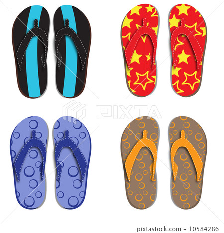 Set flip flops isolated on white background - Stock Illustration ...