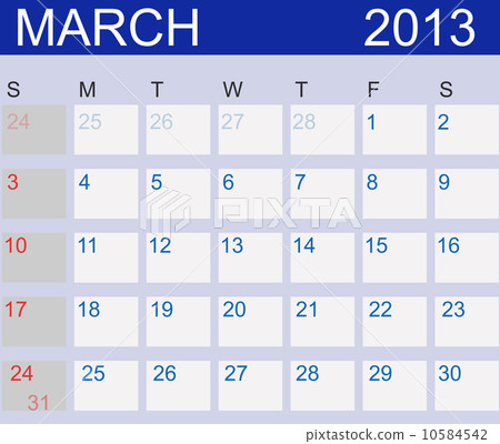 Calendar 2013. March. Vector Illustration 10584542