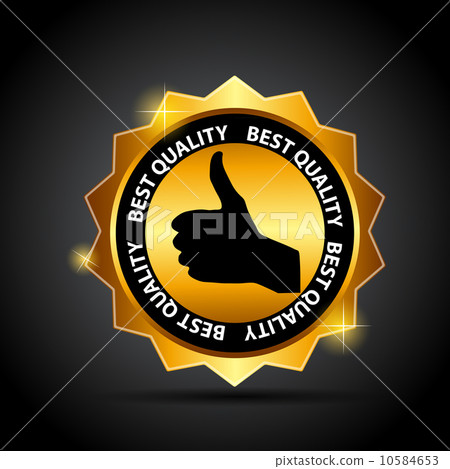 Top Rated Golden Label With Red Ribbons, Vector Illustration