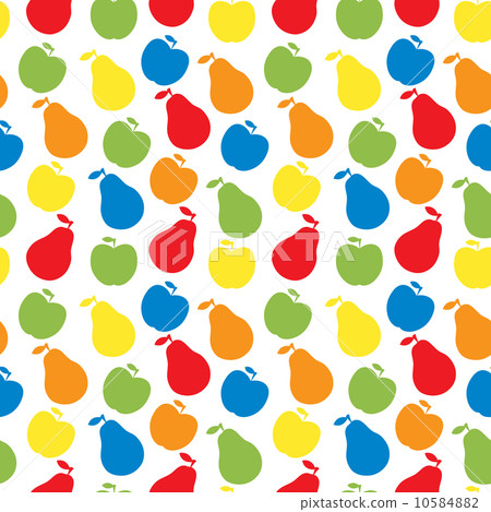 Vector seamless pattern of fruit - apple and pear 10584882