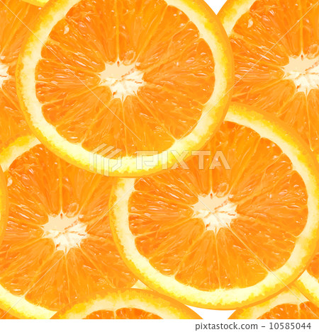 Fresh juicy orange seamless pattern background vector illustrati 10585044