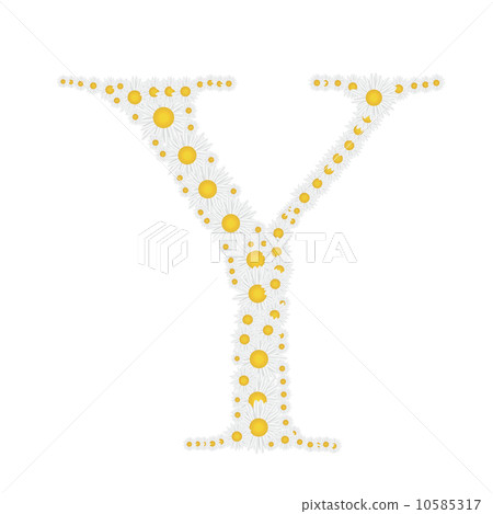 flower alphabet from White daisies vector illustration 10585317