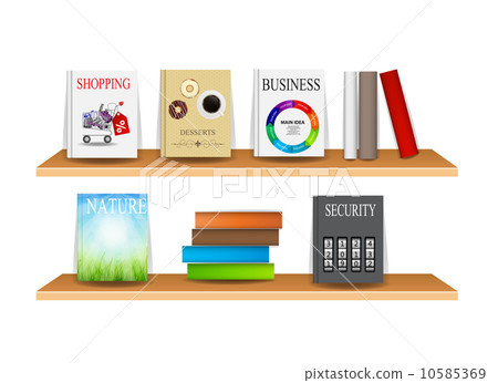 Bookshelf with books vector illustration Bookshelf with books vector illustration 10585369