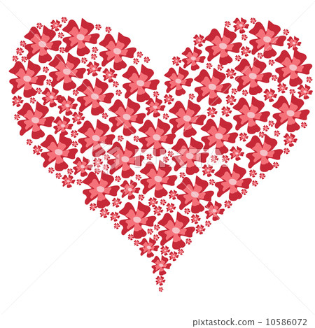 valentine floral heart on white. vector 10586072
