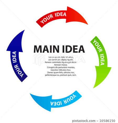 Concept of colorful circular banners with arrows for different b 10586150