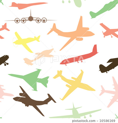 Aircraft, airplane, plane flying vector seamless travel transpor Aircraft, airplane, plane flying vector seamless travel transpor 10586169