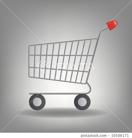 Vector illustration of empty supermarket shopping cart icon iso 10586171