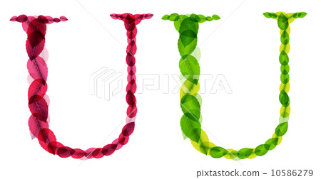 Vector alphabet letters made from spring green and autumn red le Vector alphabet letters made from spring green and autumn red le 10586279