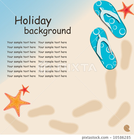 sandals and starfish at beach nature summer vector background 10586285