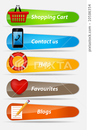 Set of Buttons with icons vector illustration 10586354