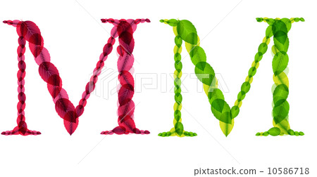 Vector alphabet letters made from spring green and autumn red le 10586718