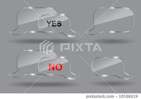 Set of realistic glass speech bubbles. Vector illustration. 10586819