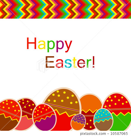 Easter eggs card with colourful eggs. vector illustration 10587065