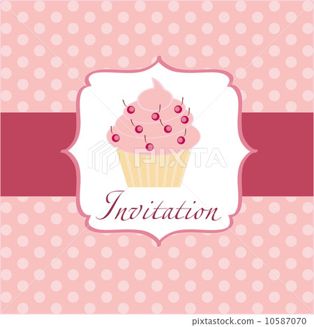 cupcake invitation background. Vector illustration. 10587070