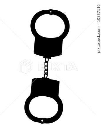 handcuffs silhouettes vector illustration on white background handcuffs silhouettes vector illustration on white background 10587116