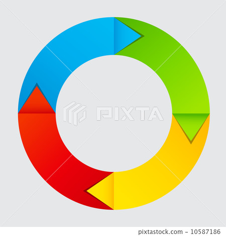 Concept of colorful circular banner with arrows for different bu 10587186