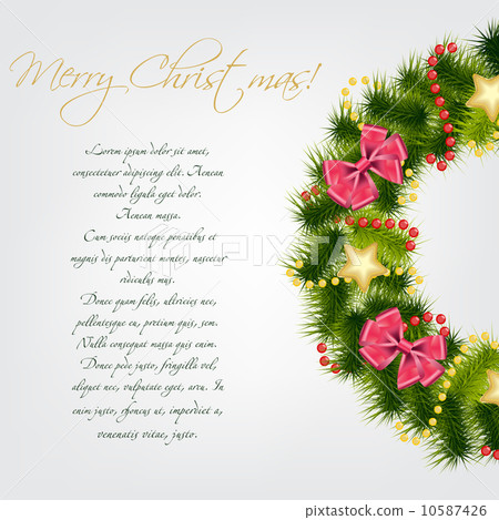 Realistic christmas wreath. vector illustration 10587426