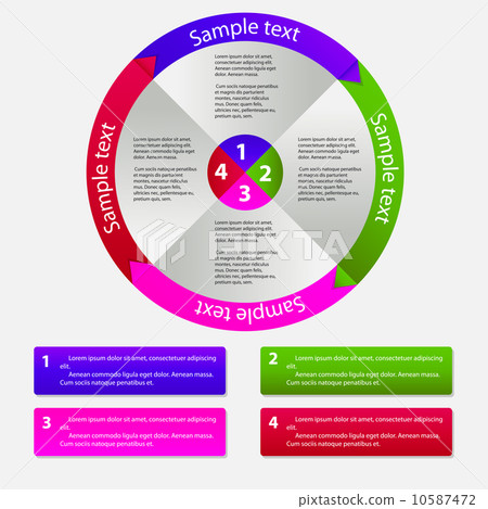 Concept of colorful circular banners with arrows for different b Concept of colorful circular banners with arrows for different b 10587472
