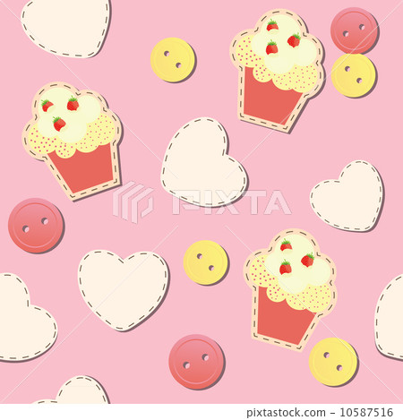 seamless pattern with cute cupcakes, vector illustration seamless pattern with cute cupcakes, vector illustration 10587516