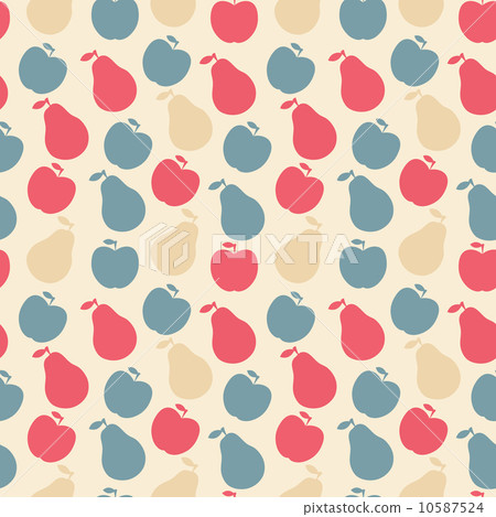 Vector seamless pattern of fruit - apple and pear - Stock Illustration ...