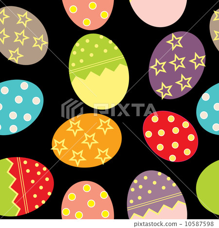 Vector Easter Seamless pattern with eggs background 10587598