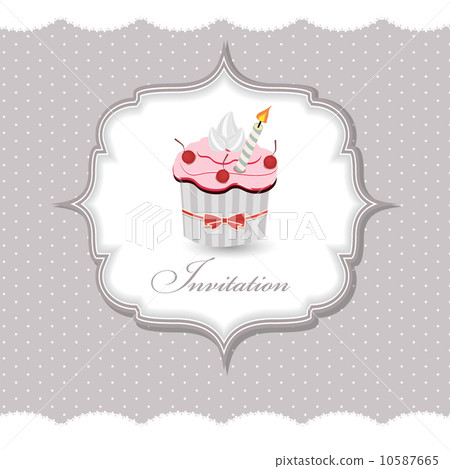Cupcake invitation card vector illustration 10587665