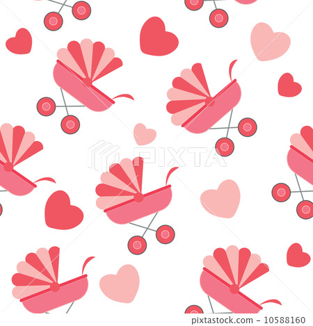 Seamless baby carriages pattern. vector background Seamless baby carriages pattern. vector background 10588160