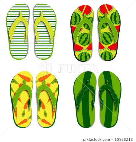 Set flip flops isolated on white background - Stock Illustration ...