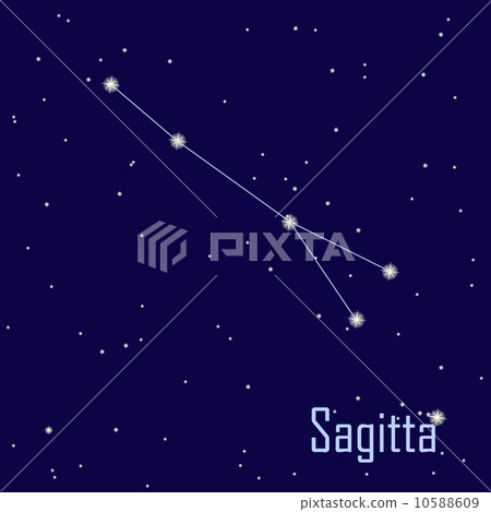 The constellation " Sagitta" star in the night sky. Vector illus The constellation " Sagitta" star in the night sky. Vector illus 10588609