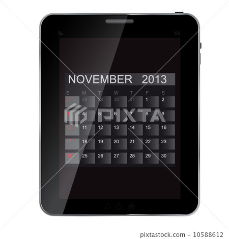 2013 year calendar on abstract design Tablet. Vector illustrati 10588612
